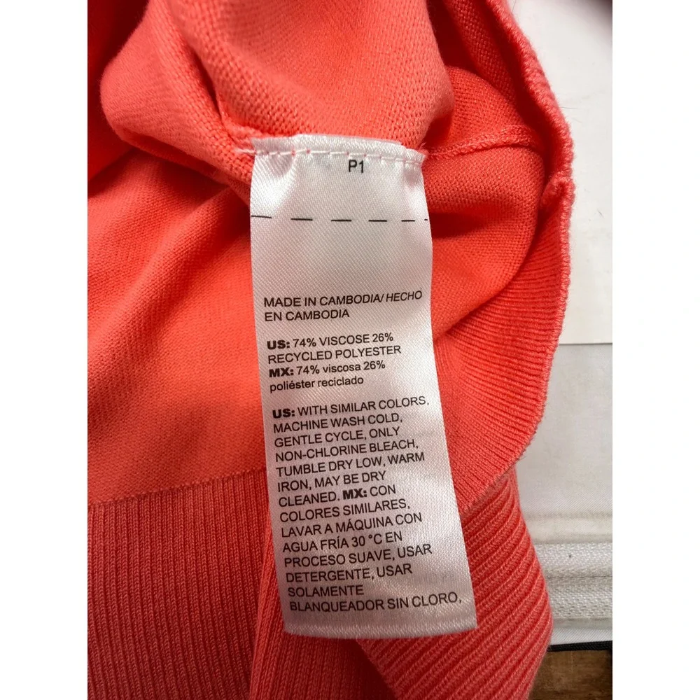 Chico's Coral Pink Short Sleeve Pullover Knit Sweater Top Viscose Blend NWT Sz 0